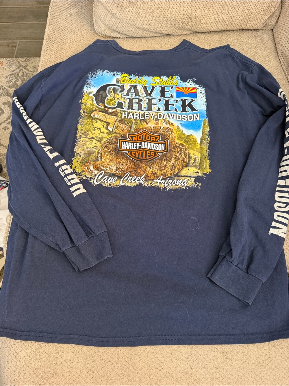 Harley-Davidson Navy Cave Creek Arizona Graphic Long Sleeve Tee